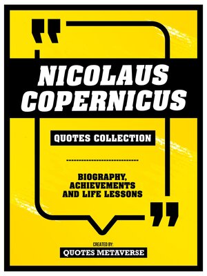 cover image of Nicolaus Copernicus--Quotes Collection
